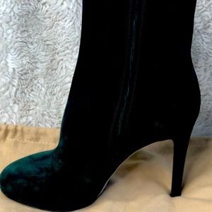 New Sergio Rossi Forrest Green Suede Calf Boots